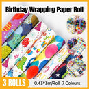 3 Pack Colorful Celebration with Premium Present Wrapping Paper - CSQQ
