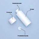 50/100/150ml Plastic Toner Lotion Bottles Refillable Travel Cosmetic Containers - Black Lid + White Bottle - 100ml