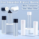 50/100/150ml Plastic Toner Lotion Bottles Refillable Travel Cosmetic Containers - Black Lid + White Bottle - 50ml