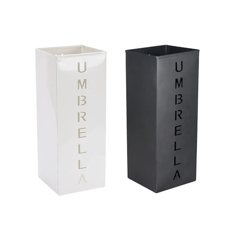Umbrella Bucket Storage Cylinder Square Storing Umbrellas Home Office Organizer - White