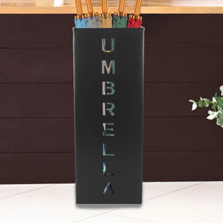 Umbrella Bucket Storage Cylinder Square Storing Umbrellas Home Office Organizer - White
