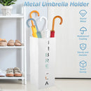 Umbrella Bucket Storage Cylinder Square Storing Umbrellas Home Office Organizer - White
