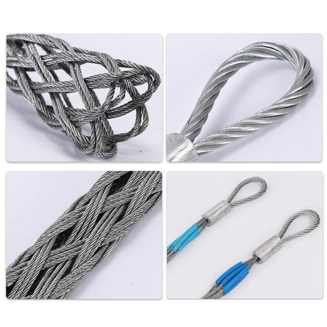 Stainless Steel Cable Pulling Sock Wire Grip Tool for NBN Telstra Ducting 6 Sizes - Blue(4-6MM)