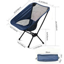 Outdoor Portable Lightweight Folding Camping Chair High Back Fishing Chair - Grey