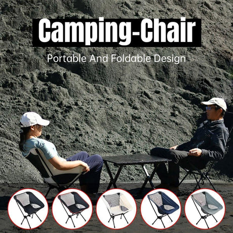 Outdoor Portable Lightweight Folding Camping Chair High Back Fishing Chair - Red