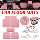 5Pcs Car Floor Mat Universal PVC Leather Carpet Vehicle Protective Floor Mat