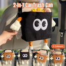 2in1 Car Wastebasket and Tissue Box Multifunctional Car Storage Bucket Organizer - Black