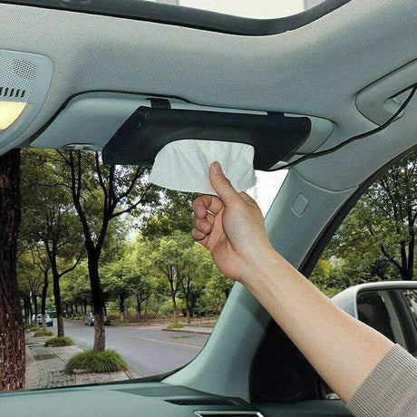 Car Tissue Box Cover Towel Sun Visor Paper Napkin Case Holder Organizer Storage