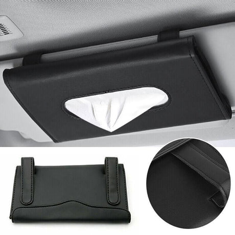 Car Tissue Box Cover Towel Sun Visor Paper Napkin Case Holder Organizer Storage