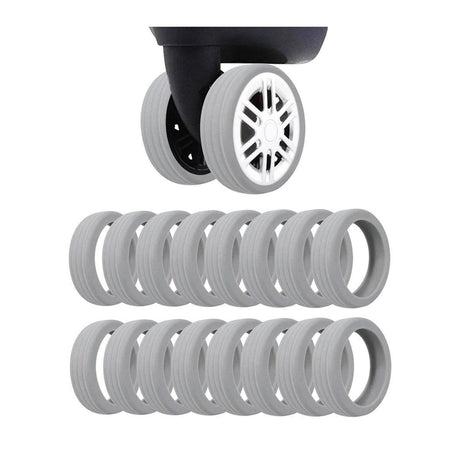 16PCS Silicone Luggage Wheels Cover Caster Shoes Wheel Protector for Luggage - Black