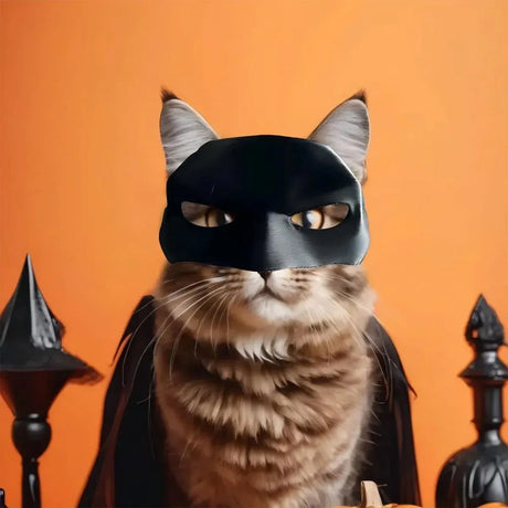Halloween Bat Mask Cat Mask Pet Costume Accessories for Small Dogs Cats Outfit - XS
