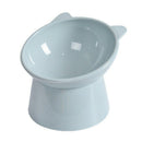 Elevated Pet Bowl Cat Dog Feeder Food Water High-Foot Anti Vomiting Tilted Bowl - Blue