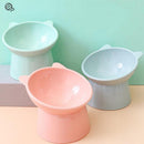 Elevated Pet Bowl Cat Dog Feeder Food Water High-Foot Anti Vomiting Tilted Bowl - Pink