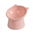 Elevated Pet Bowl Cat Dog Feeder Food Water High-Foot Anti Vomiting Tilted Bowl - Pink