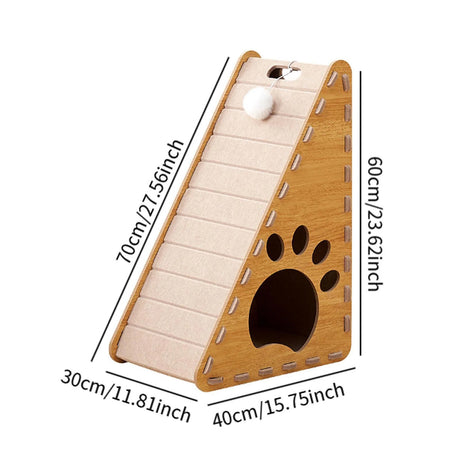 Triangle Cat Scratch Board Felt Claw Pad Vertical Nest Durable All Season Use
