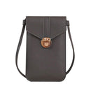 Touch Screen Crossbody Phone Bag with Clear Window PU Leather Wallet Purse - Pink