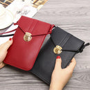 Touch Screen Crossbody Phone Bag with Clear Window PU Leather Wallet Purse - Pink