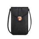 Touch Screen Crossbody Phone Bag with Clear Window PU Leather Wallet Purse - Pink