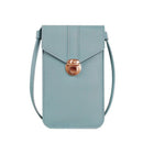 Touch Screen Crossbody Phone Bag with Clear Window PU Leather Wallet Purse - Pink