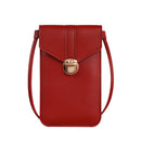 Touch Screen Crossbody Phone Bag with Clear Window PU Leather Wallet Purse - Pink