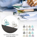 Solid Color Hollow Out Swallowtail Metal Binder Bookmark Clips Office Supplies - Black
