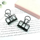 Solid Color Hollow Out Swallowtail Metal Binder Bookmark Clips Office Supplies - Black