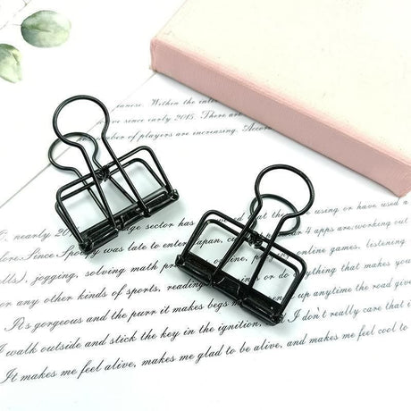 Solid Color Hollow Out Swallowtail Metal Binder Bookmark Clips Office Supplies - Bronze