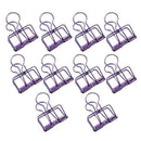 Solid Color Hollow Out Swallowtail Metal Binder Bookmark Clips Office Supplies - Purple