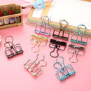 Solid Color Hollow Out Swallowtail Metal Binder Bookmark Clips Office Supplies - Purple