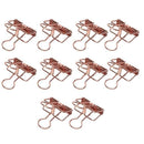 Solid Color Hollow Out Swallowtail Metal Binder Bookmark Clips Office Supplies - Rose Gold
