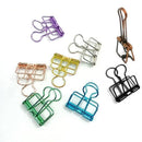 Solid Color Hollow Out Swallowtail Metal Binder Bookmark Clips Office Supplies - Silver