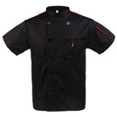 Black Unisex Mesh Sleeve Chef Coat Jacket Restaurant Hotel Cook Short Uniform - 2XL