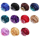 Womens Satin Sleep Cap Bonnet Elastic Wide Band Hair Sleeping Hat - Light Purple