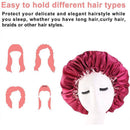 Womens Satin Sleep Cap Bonnet Elastic Wide Band Hair Sleeping Hat - Light Purple