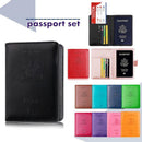 RFID Passport Holder Slim Leather Travel Wallet ID Card Cover Case for Men Women - Black
