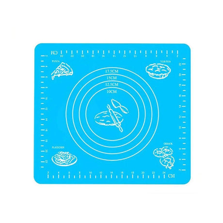 Blue Reusable Non-Stick Silicone Rolling Dough Mat Cake Pastry Baking Fondant Sheet - 40*30cm