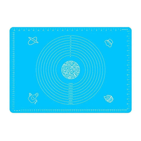Blue Reusable Non-Stick Silicone Rolling Dough Mat Cake Pastry Baking Fondant Sheet - 64*45cm
