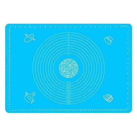 Blue Reusable Non-Stick Silicone Rolling Dough Mat Cake Pastry Baking Fondant Sheet - 64*45cm