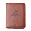 RFID Passport Holder Slim Leather Travel Wallet ID Card Cover Case for Men Women - Blue