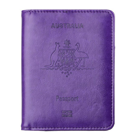 RFID Passport Holder Slim Leather Travel Wallet ID Card Cover Case for Men Women - Brown