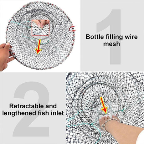 2PCS Shrimp Crab Lobster Fishing Net Fish Trap Cage for Carp Crucian Breeding