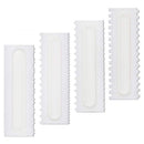 4Pcs Cake Decorating Icing Smoother Edge Frosting Scraper Comb Pastry Spatulasau