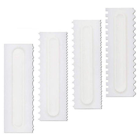 4Pcs Cake Decorating Icing Smoother Edge Frosting Scraper Comb Pastry Spatulasau