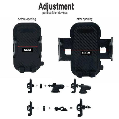 Universal 360� Windshield Mount Car Smart Phone Holder Cradle Long Neck Au