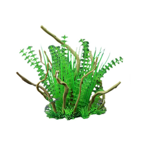 Aquarium Landscaping Decoration Artificial Wood and Plants Fish Tank Ornament - CM2503-Dark Red