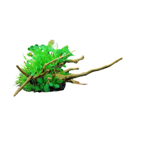 Aquarium Landscaping Decoration Artificial Wood and Plants Fish Tank Ornament - CM3303-Green Orange