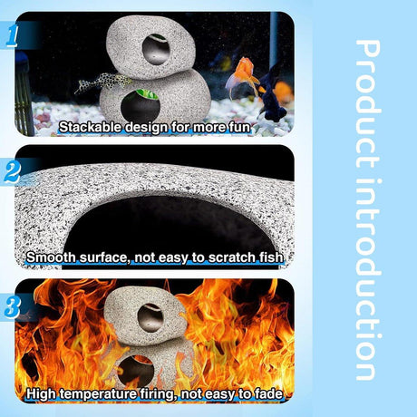 Clay Pot Aquarium Decoration Shrimp House Cichlid Breeding Tank Fish Nest - Five Holes