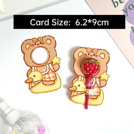 180pcs Cartoon Pattern Children's Lollipop Decorative Paper Cards Party Favors