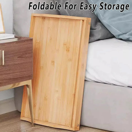 Small Folding Bed Table Portable Laptop Desk Flat Storage Tray for Home Office