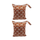 2PCS Cartoon Printed Diaper Bag Double Zipper Washable Storage Organizer - Blue Heart